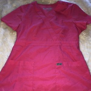 Pink scrub top